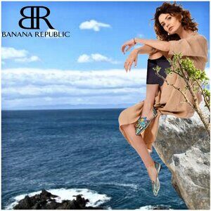 Banana Republic Metallic Fringe Pointed Toe Flats